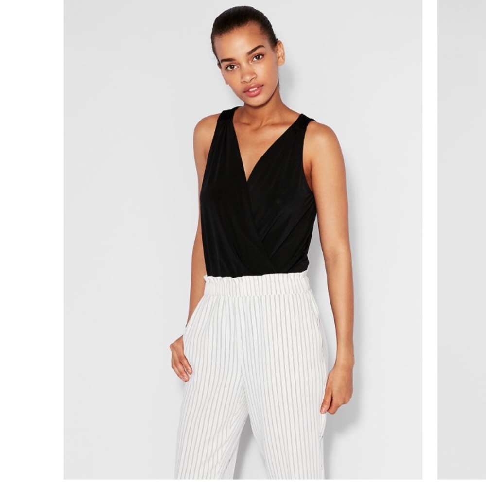 Express Satin Drape Front Body Suit